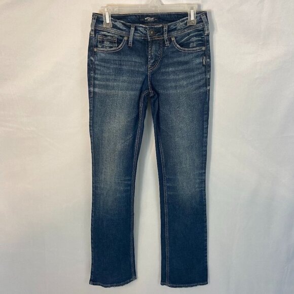 Silver Suki Slim Boot Jeans Women's Size 25 (26 x 31) Mid Rise Medium Wash - Picture 2 of 12
